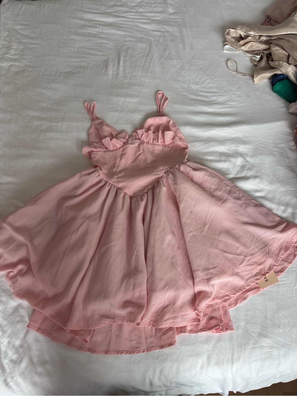 SHEIN Light Pink Ruffle Strap Party Dress